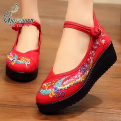 Giầy vải thêu con công