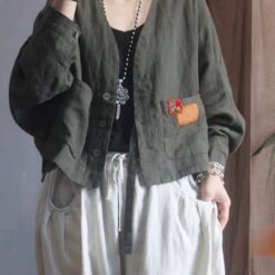 Áo blazer cánh dơi vải linen 2 lớp