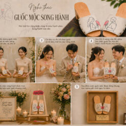Bộ KIT Guốc Mộc Song Hành - Nghi thức cưới Việt độc đáo chưa từng có, dành cho các cặp đôi yêu văn hóa Việt và đám cưới Vintage